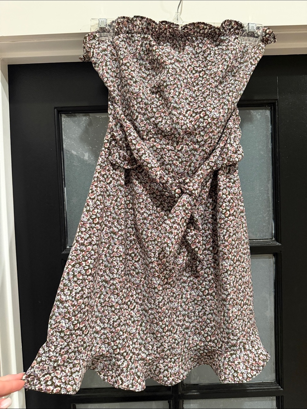 Cotton Candy LA Purple Floral Strapless Dress Size M